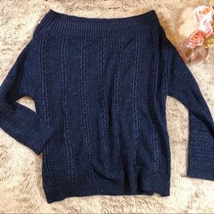 🌼3/$30 5/$40 Off the shoulder blue sweater NWOT🌼